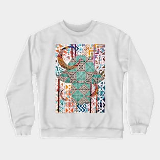 MOON PHASES HAMSA by Harriette Knight Crewneck Sweatshirt